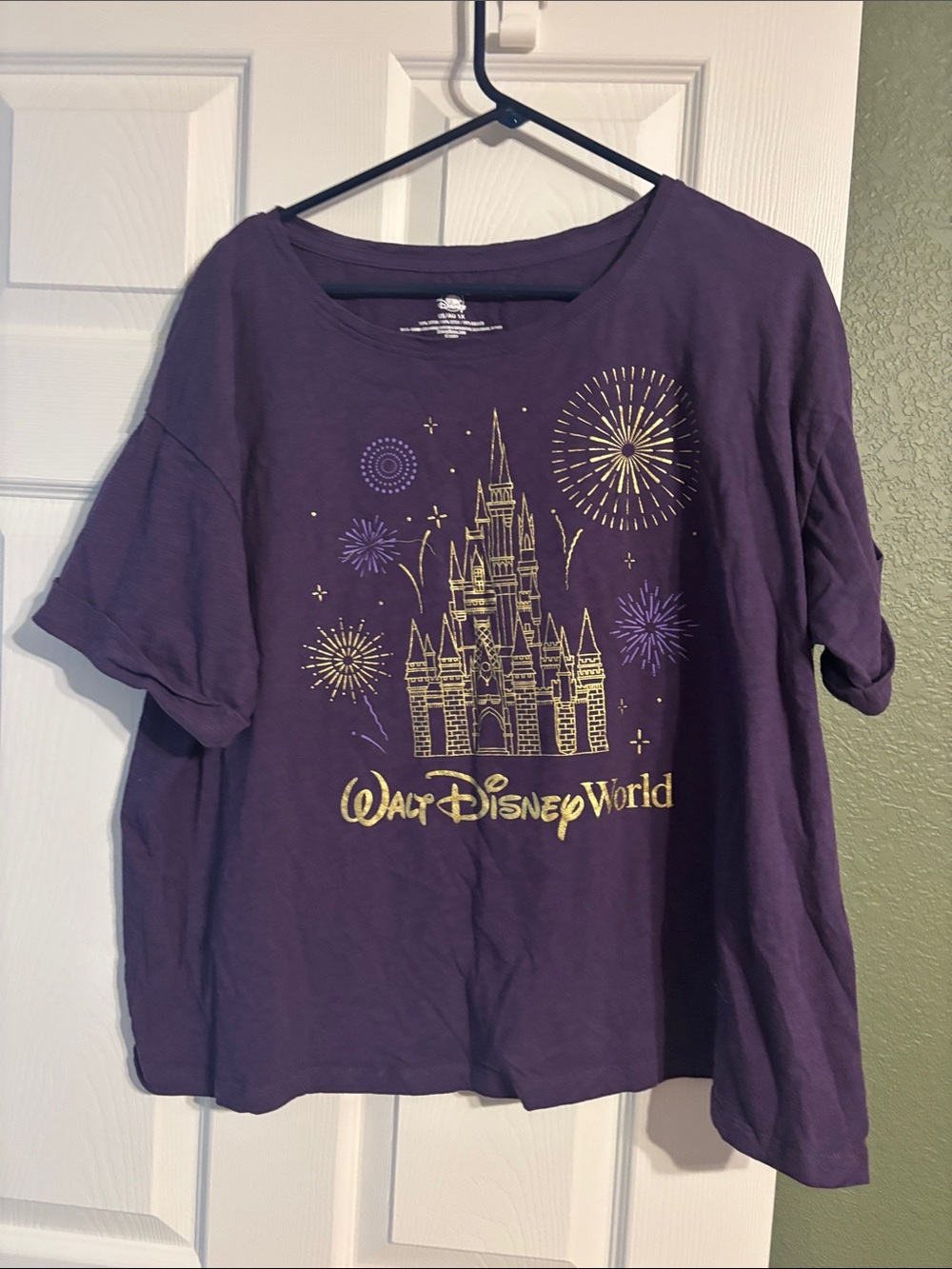 Disney Purple Crop Top with Gold Castle Foil